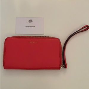 Coach leather wristlet